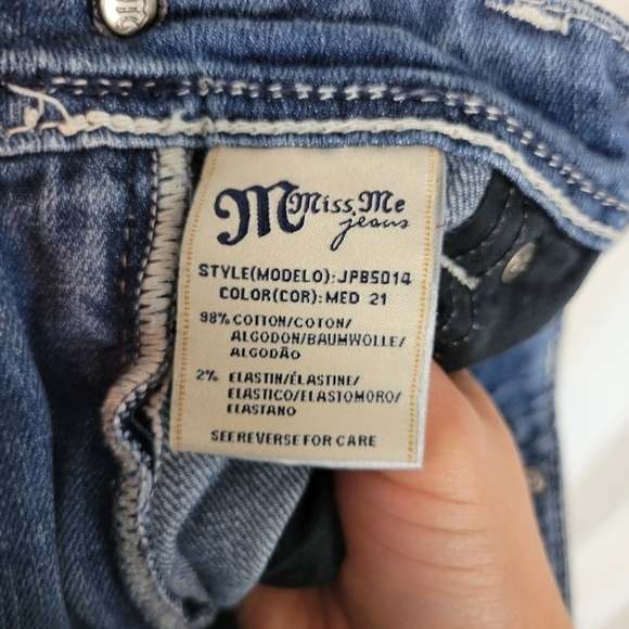 Miss Me Boyfriend Jeans Midrise Lowrise Blue Size 27 JPB5014‎ - Picture 11 of 12